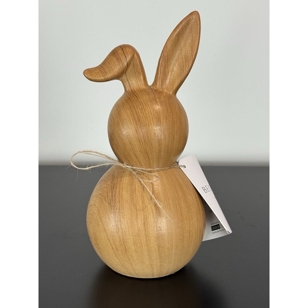Becki Owens Ceramic Wood Look Bunny Rabbit Easter Decor Figurine